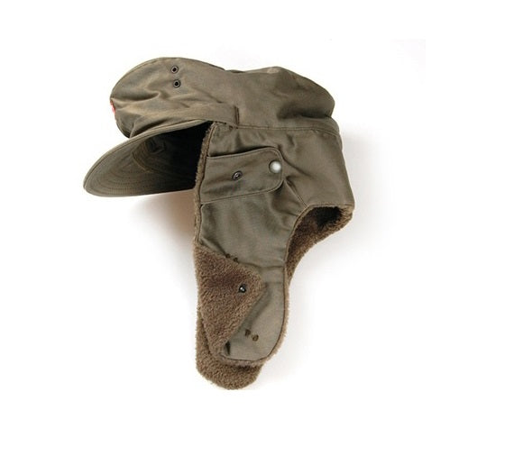 New Vintage Austrian army lined winter hat cap military cold weather 1980s army green olive khaki unissued