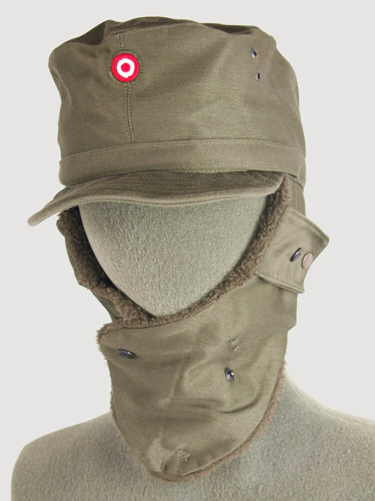 New Vintage Austrian army lined winter hat cap military cold weather 1980s army green olive khaki unissued