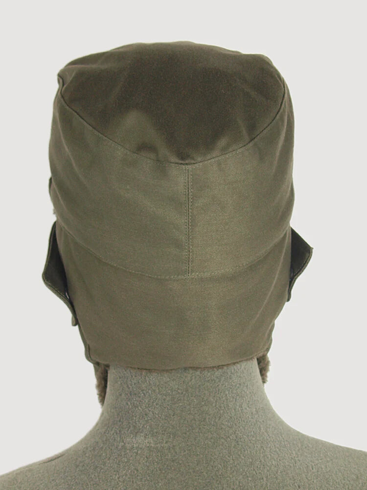 New Vintage Austrian army lined winter hat cap military cold weather 1980s army green olive khaki unissued