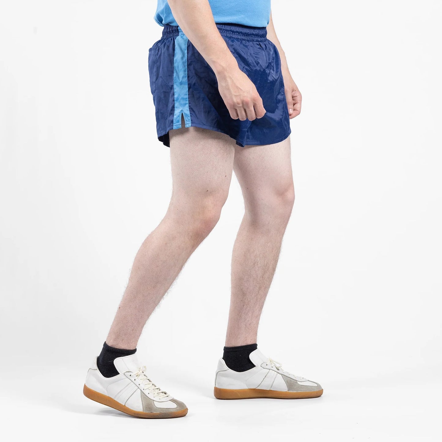Vintage German Army Gym shorts 1980s military sports sprinter beach summer retro holiday military blue navy