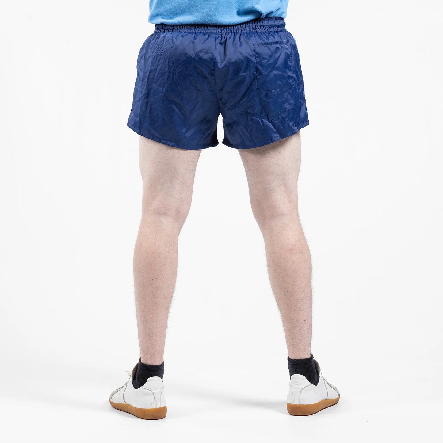 Vintage German Army Gym shorts 1980s military sports sprinter beach summer retro holiday military blue navy