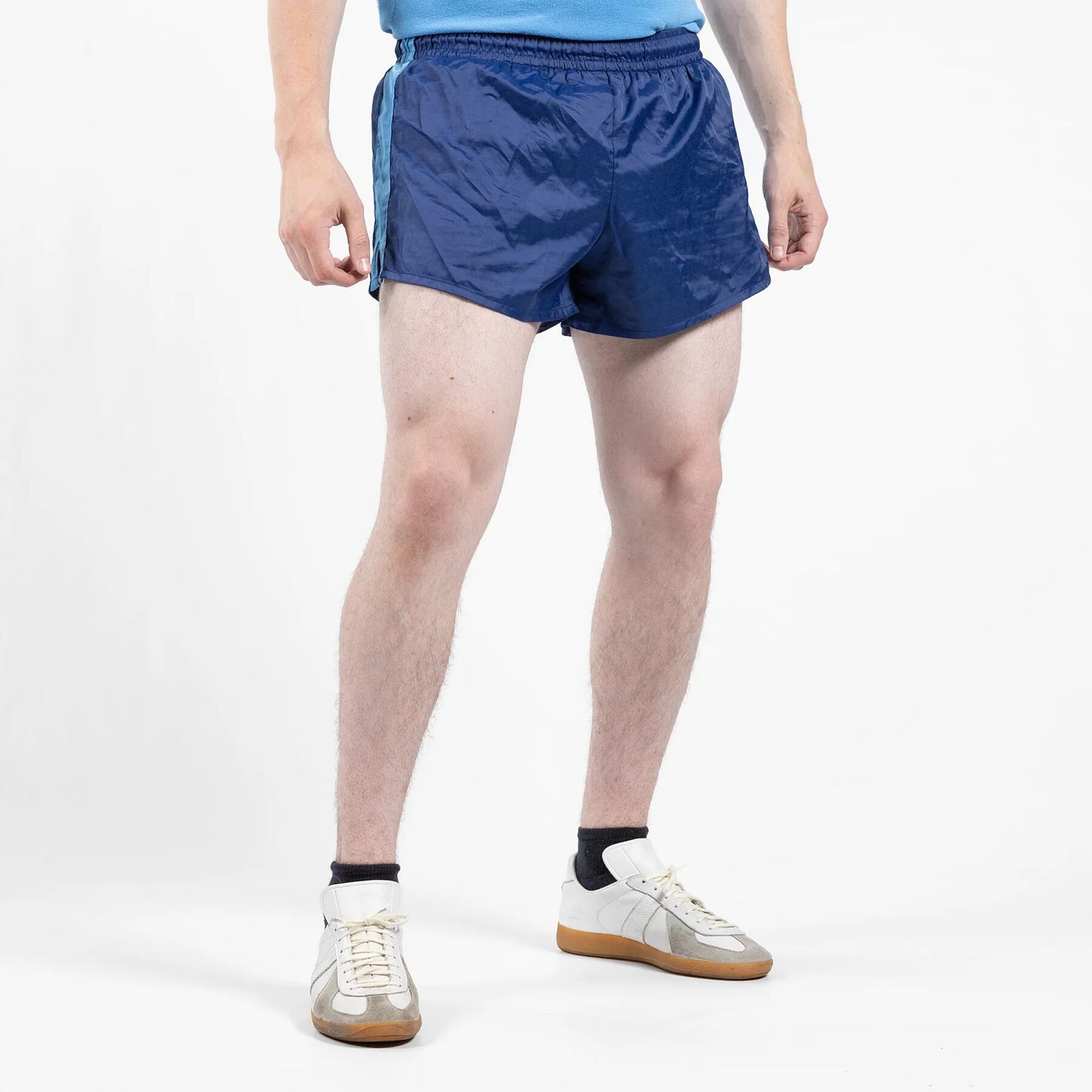 Vintage German Army Gym shorts 1980s military sports sprinter beach summer retro holiday military blue navy