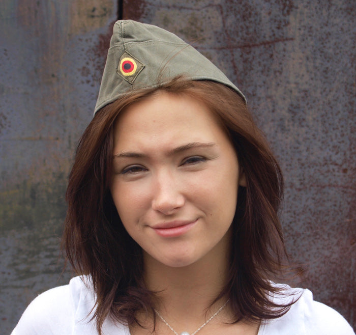 Vintage German army Moleskin side cap beret schiffchen military hat bundeswehr