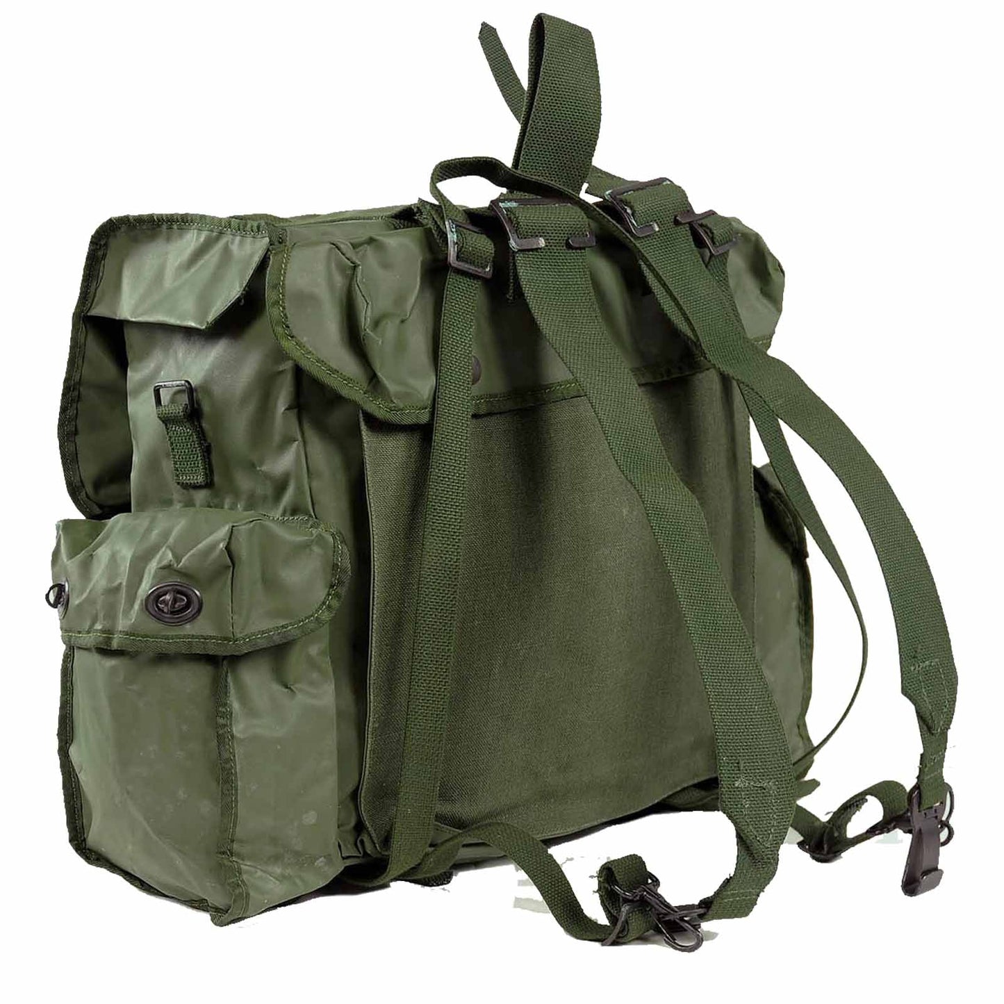 Near new Vintage Belgian army waterproof rucksack backpack day pack ruck sack shoulder bag PVC military 25 litre