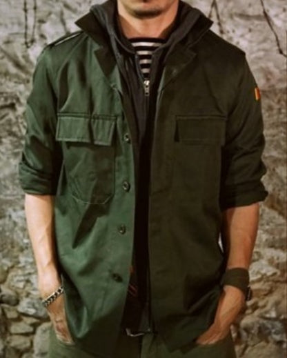 New Vintage Unissued Belgian army fieldshirt shirt jacket olive khaki military mens 1990s