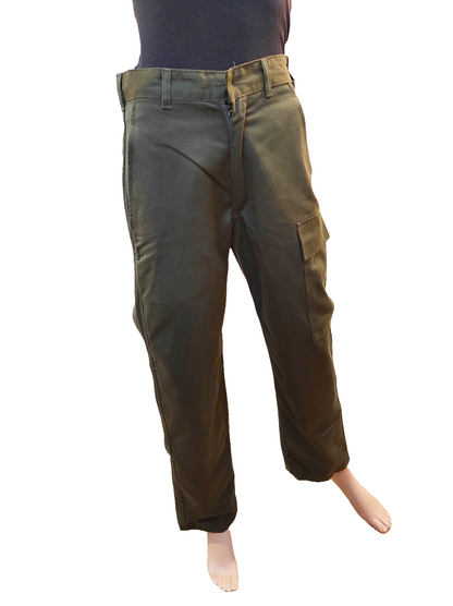 Near New Vintage 1980s Women's Belgian army khaki trousers pants military olive cargo combat one pocket