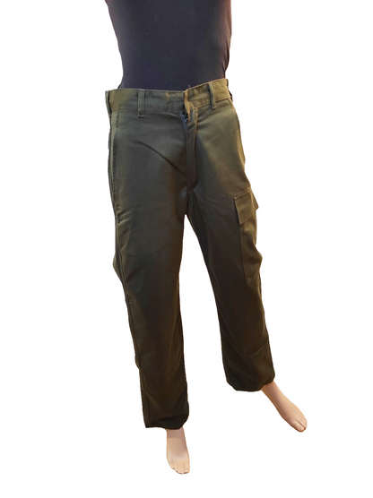 Near New Vintage 1980s Women's Belgian army khaki trousers pants military olive cargo combat one pocket