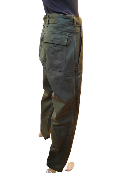 Near New Vintage 1980s Women's Belgian army khaki trousers pants military olive cargo combat one pocket