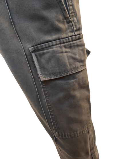 Vintage 1980s Women's Belgian army ribbed khaki trousers pants military olive cargo combat one pocket