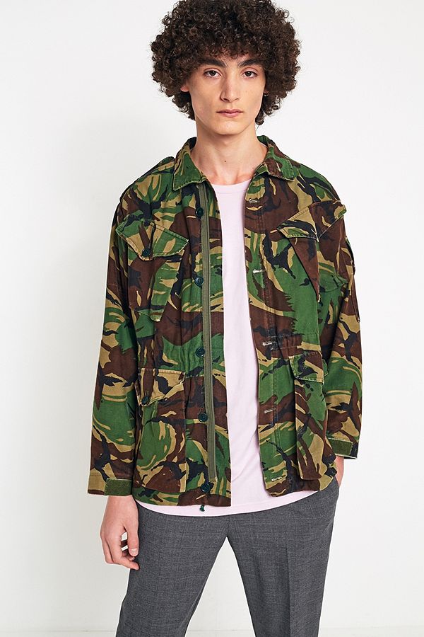 Vintage British army 84 pattern camo jacket parka coat Military camo camouflage dpm woodland 1980s hanging pockets