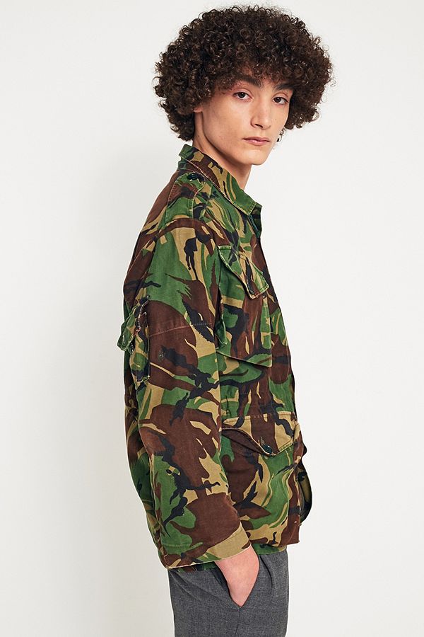 Vintage British army 84 pattern camo jacket parka coat Military camo camouflage dpm woodland 1980s hanging pockets