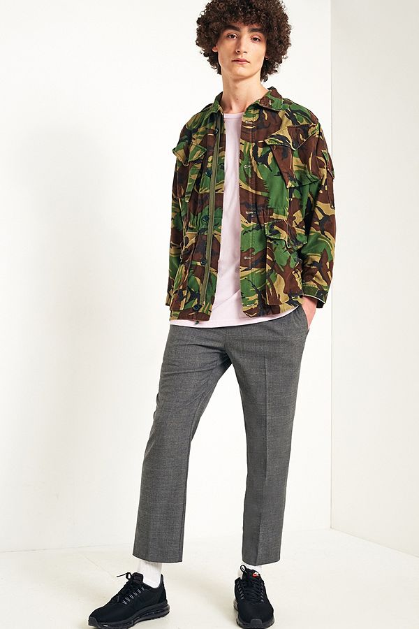 Vintage British army 84 pattern camo jacket parka coat Military camo camouflage dpm woodland 1980s hanging pockets