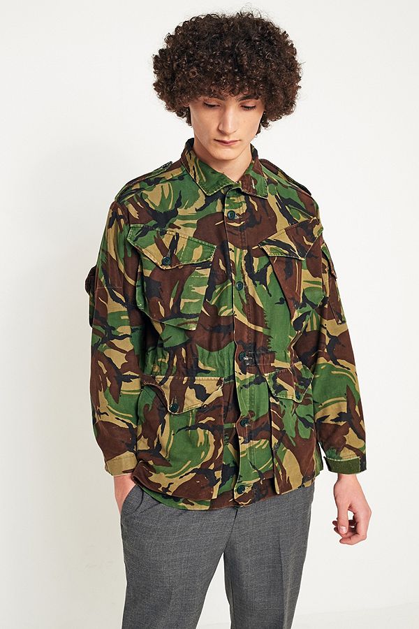 Vintage British army 84 pattern camo jacket parka coat Military camo camouflage dpm woodland 1980s hanging pockets