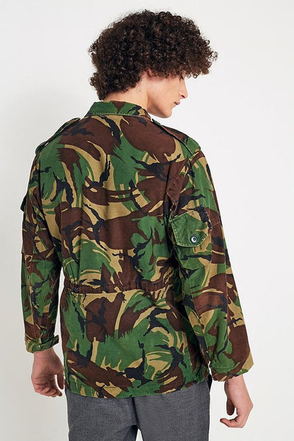 Vintage British army 84 pattern camo jacket parka coat Military camo camouflage dpm woodland 1980s hanging pockets