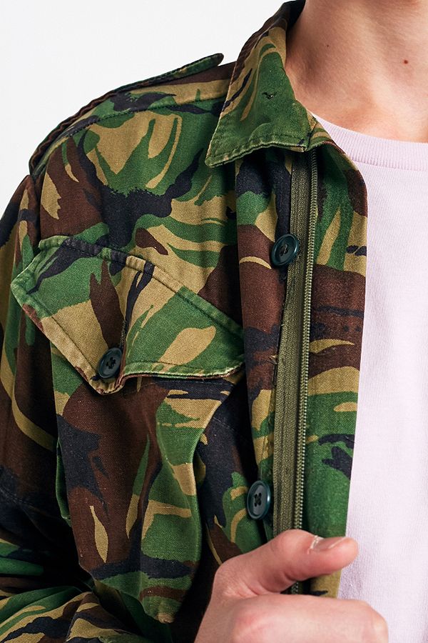 Vintage British army 84 pattern camo jacket parka coat Military camo camouflage dpm woodland 1980s hanging pockets