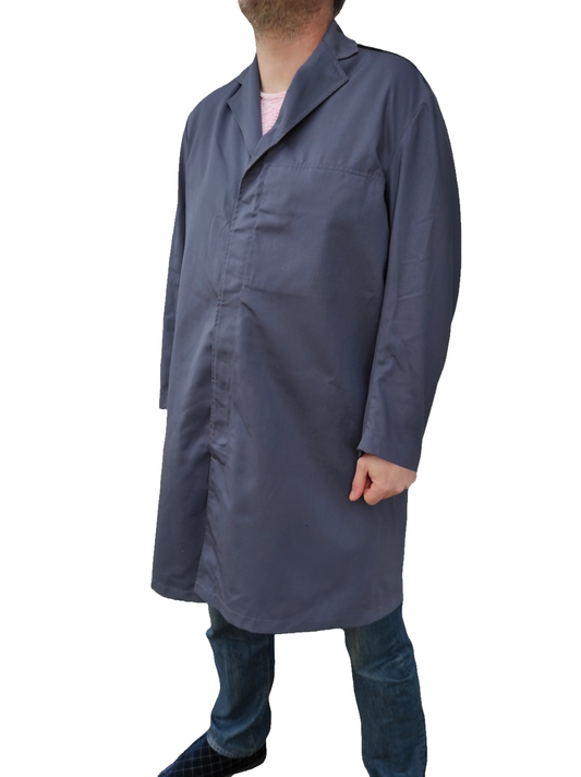 Vintage 1980s British Air Force army long work coat duster jacket chore worker