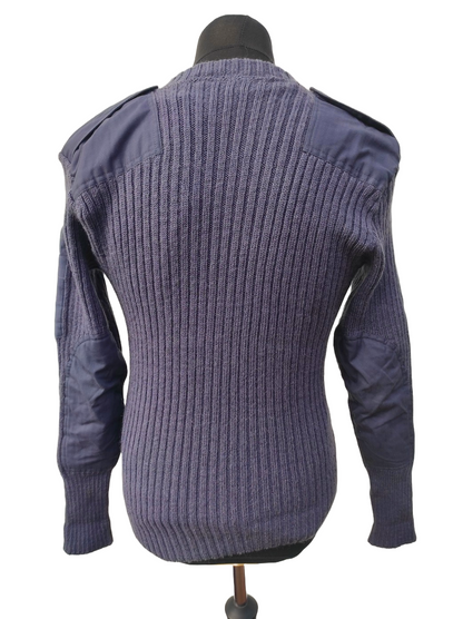 vintage British air force blue-grey wool V-neck jumper pullover sweatshirt RAF army military stretchy sweater pulli jersey