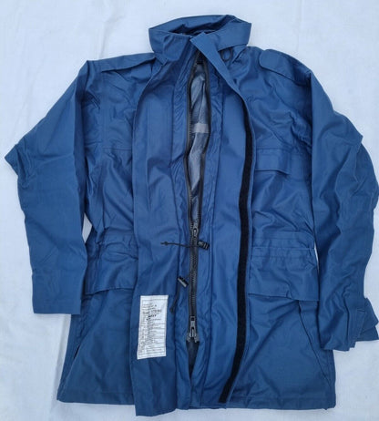 Authentic British Air Force blue goretex Jacket parka RAF military army raincoat lined wet gear