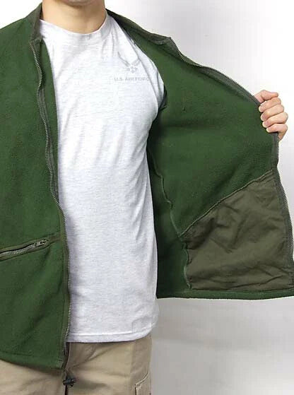 Vintage British Army soldier 95 Green fleece jacket sweater coat jumper thermal cold weather olive