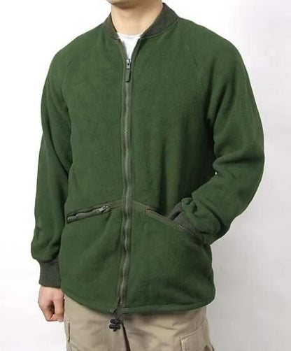 Vintage British Army soldier 95 Green fleece jacket sweater coat jumper thermal cold weather olive