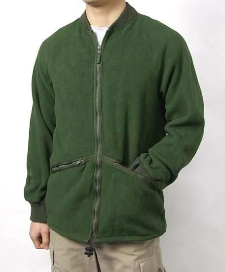 Vintage British Army soldier 95 Green fleece jacket sweater coat jumper thermal cold weather olive