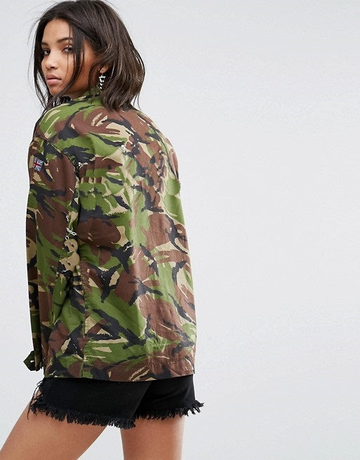 Women's British army shirt jacket fieldshirt camo woodland camouflage military DPM Soldier 95 W