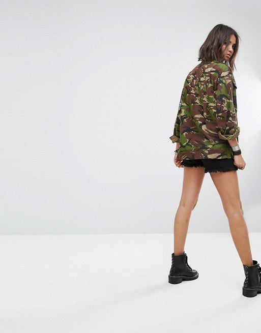 Women's British army shirt jacket fieldshirt camo woodland camouflage military DPM Soldier 95 W
