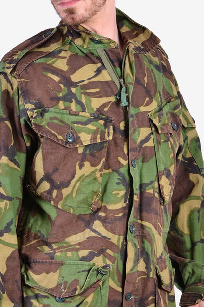 Vintage British army 84 pattern camo jacket parka coat Military camo camouflage dpm woodland 1980s bellow pockets