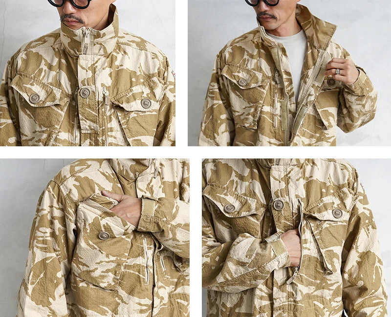 Vintage British army S95 desert camo jacket combat smock DPM camouflage ripstop coat soldier 95