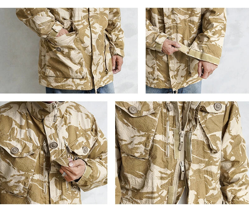 Vintage British army S95 desert camo jacket combat smock DPM camouflage ripstop coat soldier 95
