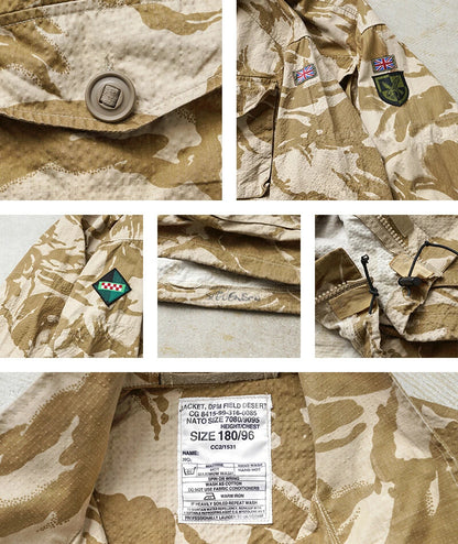 Vintage British army S95 desert camo jacket combat smock DPM camouflage ripstop coat soldier 95