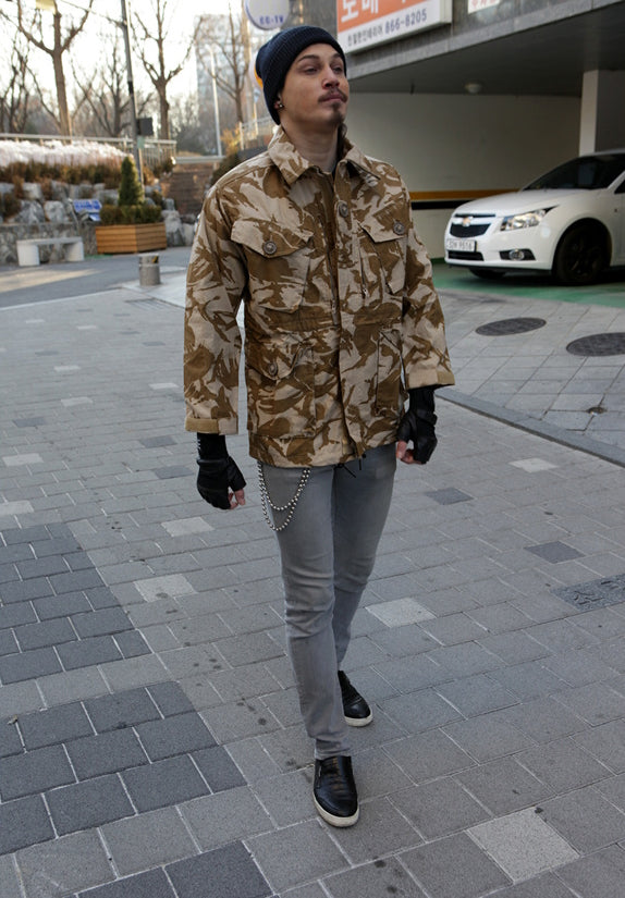 Vintage British army S95 desert camo jacket combat smock DPM camouflage ripstop coat soldier 95