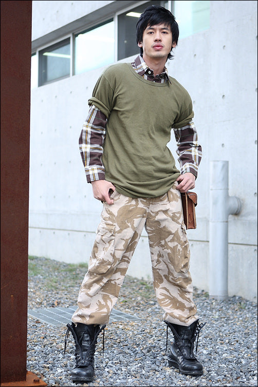 Vintage 84 pattern British army desert camo trousers pants military cargo combat SL34