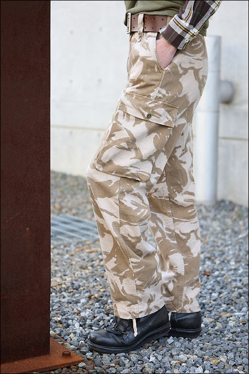 Vintage 84 pattern British army desert camo trousers pants military cargo combat SL34