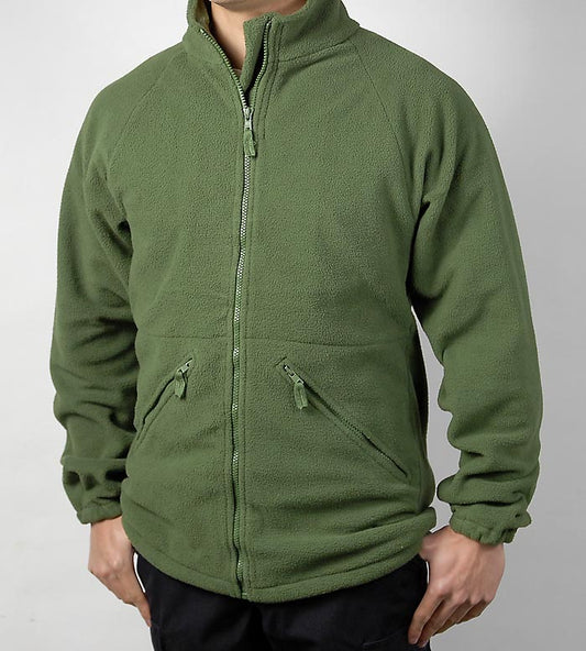 Vintage British Army soldier 95 Green fleece jacket sweater coat jumper thermal cold weather olive high collar