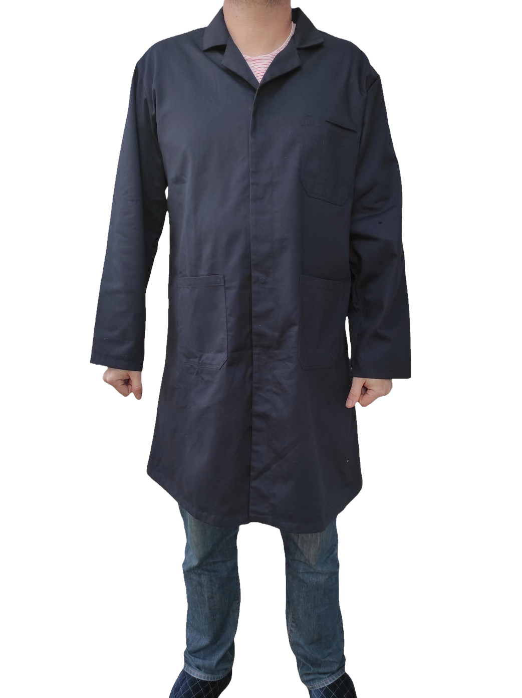 Authentic British Army navy long work coat duster jacket chore worker workwear