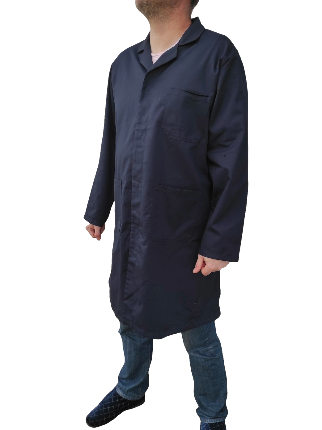 Authentic British Army navy long work coat duster jacket chore worker workwear