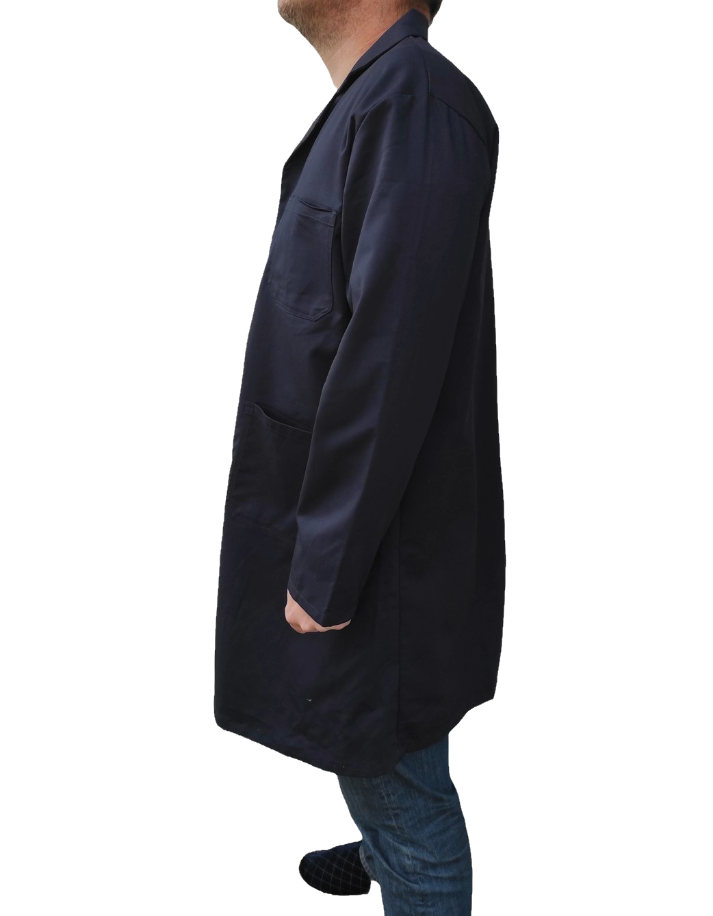 Authentic British Army navy long work coat duster jacket chore worker workwear