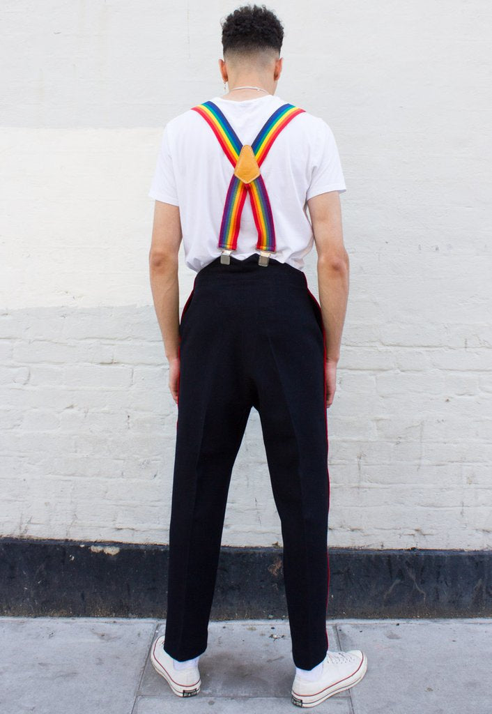 Vintage British army ceremonial dress trousers pants black red stripsmess parade uniform wool No 1