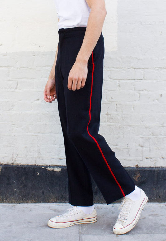 Vintage British army ceremonial dress trousers pants black red stripsmess parade uniform wool No 1