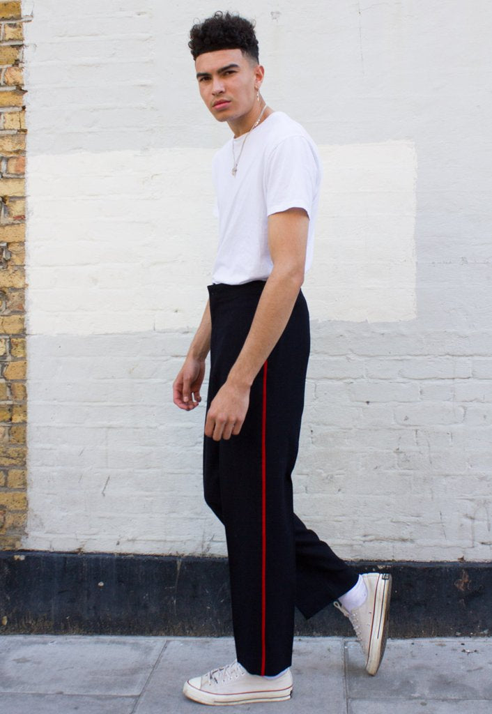 Vintage British army ceremonial dress trousers pants black red stripsmess parade uniform wool No 1