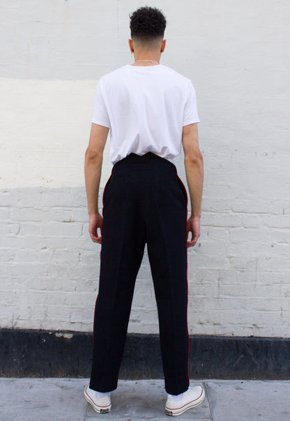 Vintage British army ceremonial dress trousers pants black red stripsmess parade uniform wool No 1