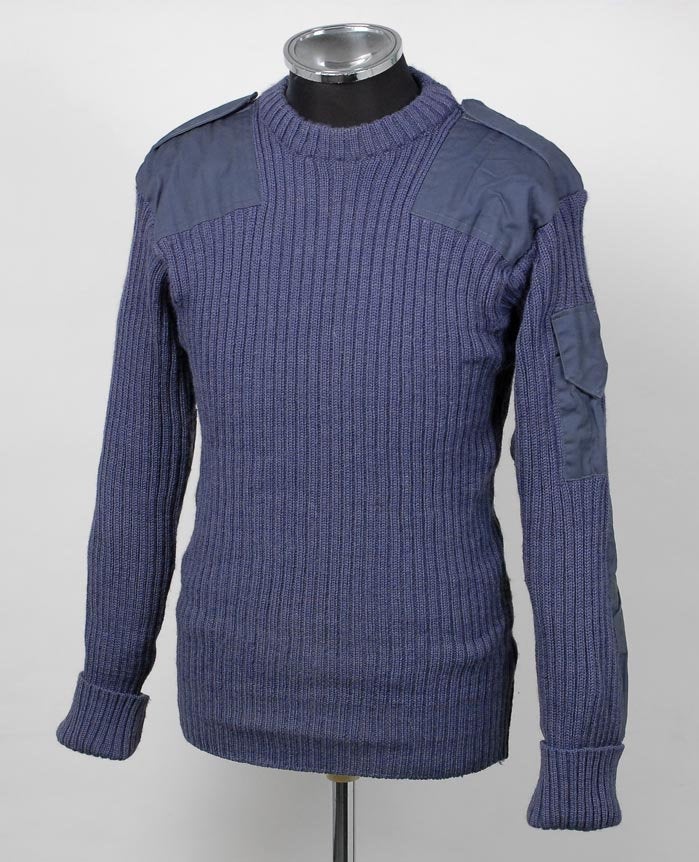 vintage British air force blue-grey wool jumper pullover sweatshirt RAF army military stretchy sweater pulli jersey