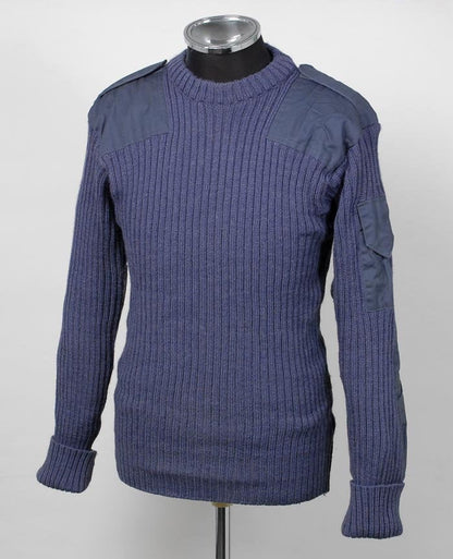 vintage British air force blue-grey wool jumper pullover sweatshirt RAF army military stretchy sweater pulli jersey