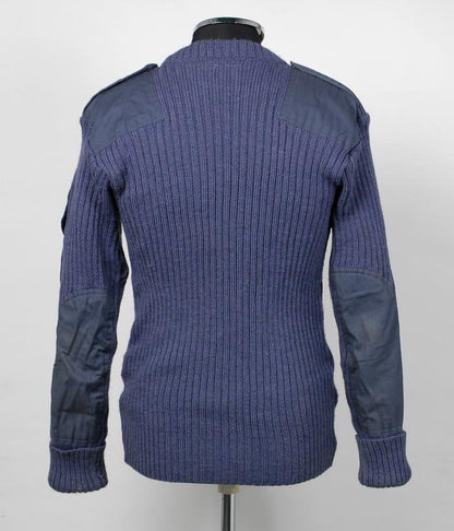vintage British air force blue-grey wool jumper pullover sweatshirt RAF army military stretchy sweater pulli jersey