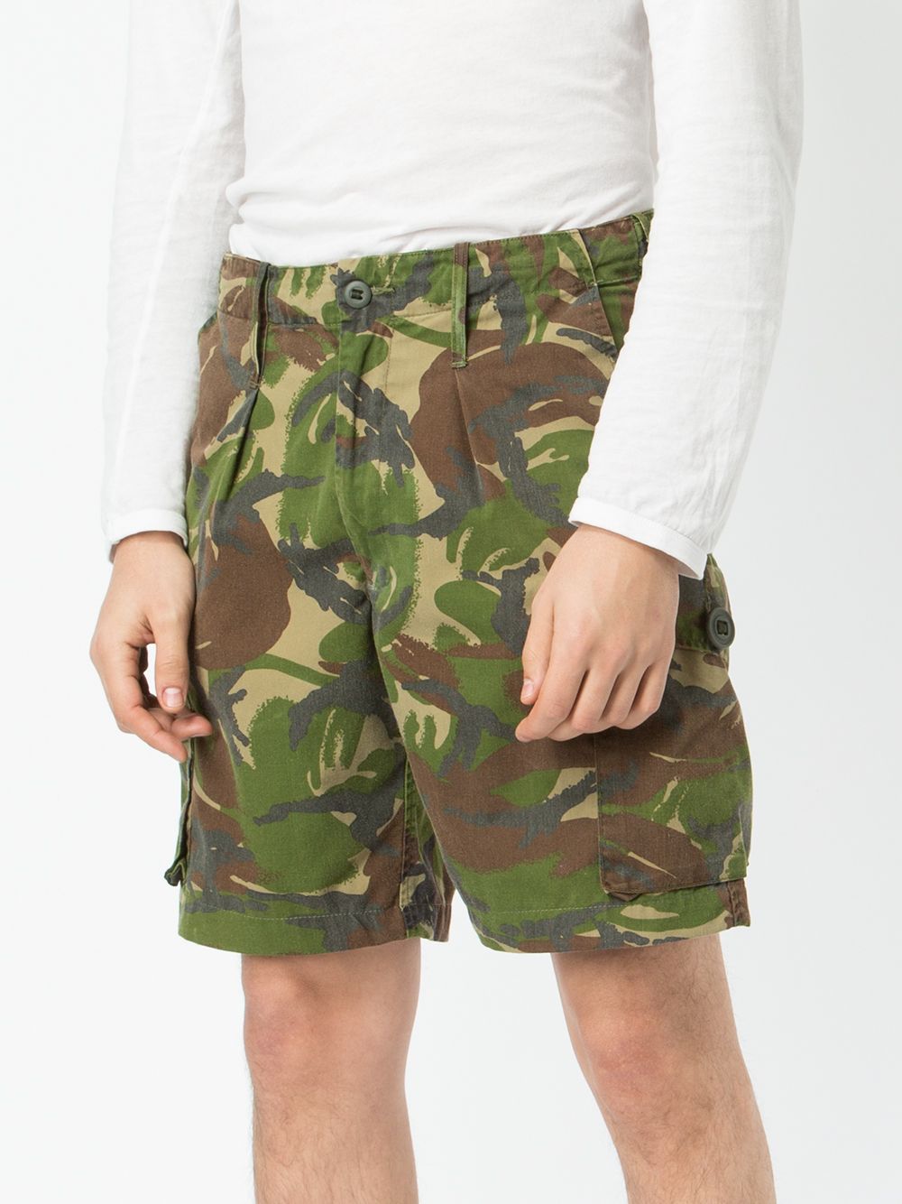 Vintage British army woodland camo military shorts bermudas combat cargo camouflage dpm