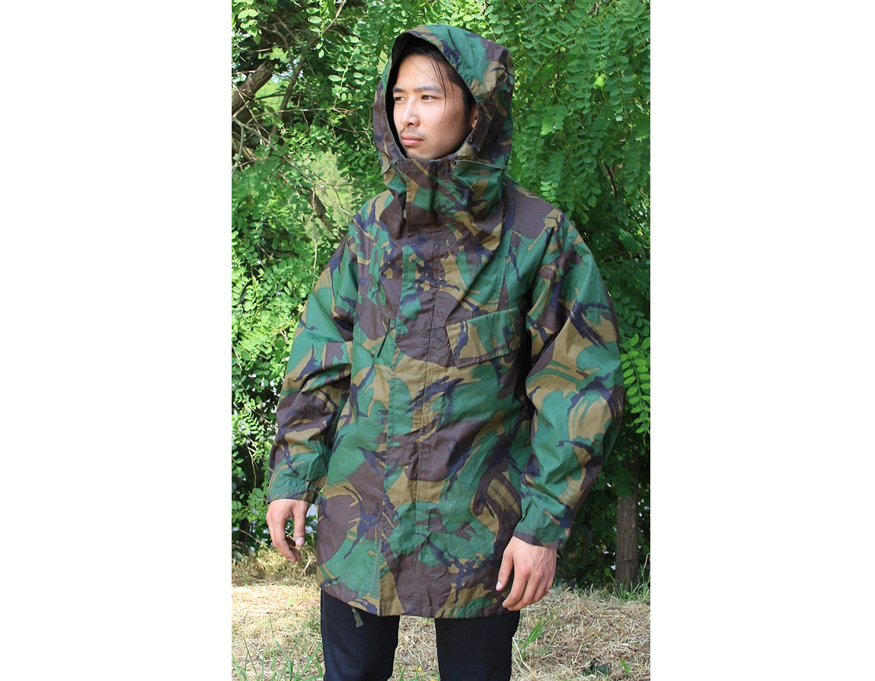 Authentic British Army waterproof Parka military coat jacket DPM camouflage raincoat rain gear camo vinyl woodland