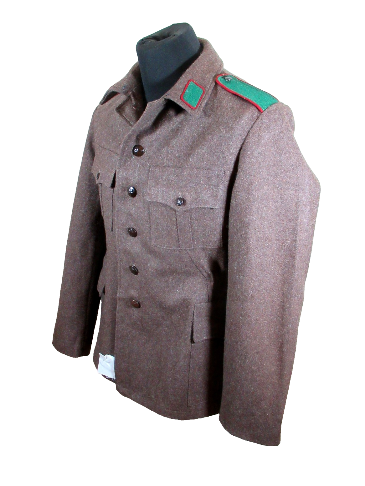 Vintage Soviet Era Bulgarian military jeep jacket blazer coat army wool retro green trim
