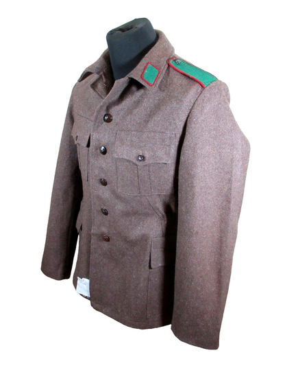 Vintage Soviet Era Bulgarian military jeep jacket blazer coat army wool retro green trim