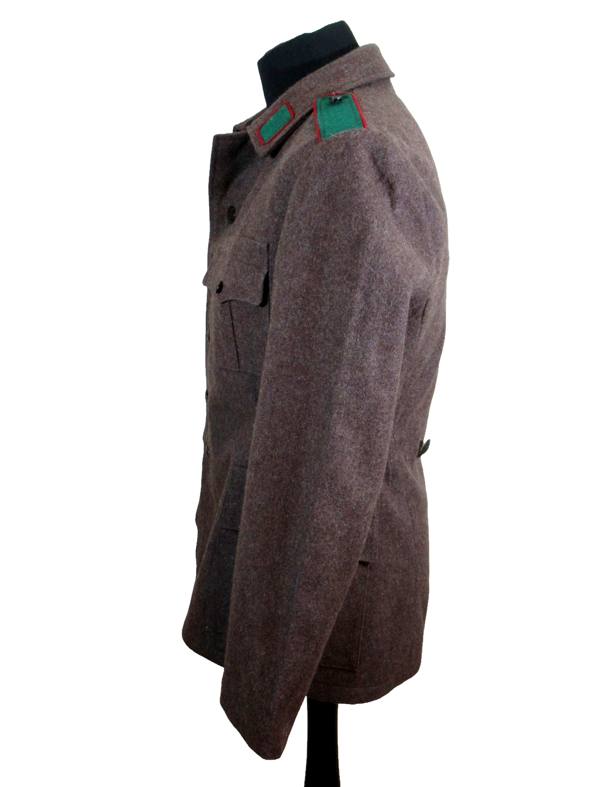 Vintage Soviet Era Bulgarian military jeep jacket blazer coat army wool retro green trim